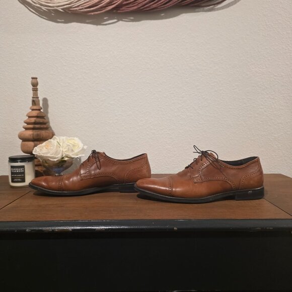 Bruno Magli Lansdale Leather Lace Up Cap Toe Oxfords Shoes Sz 14 - Picture 3 of 7